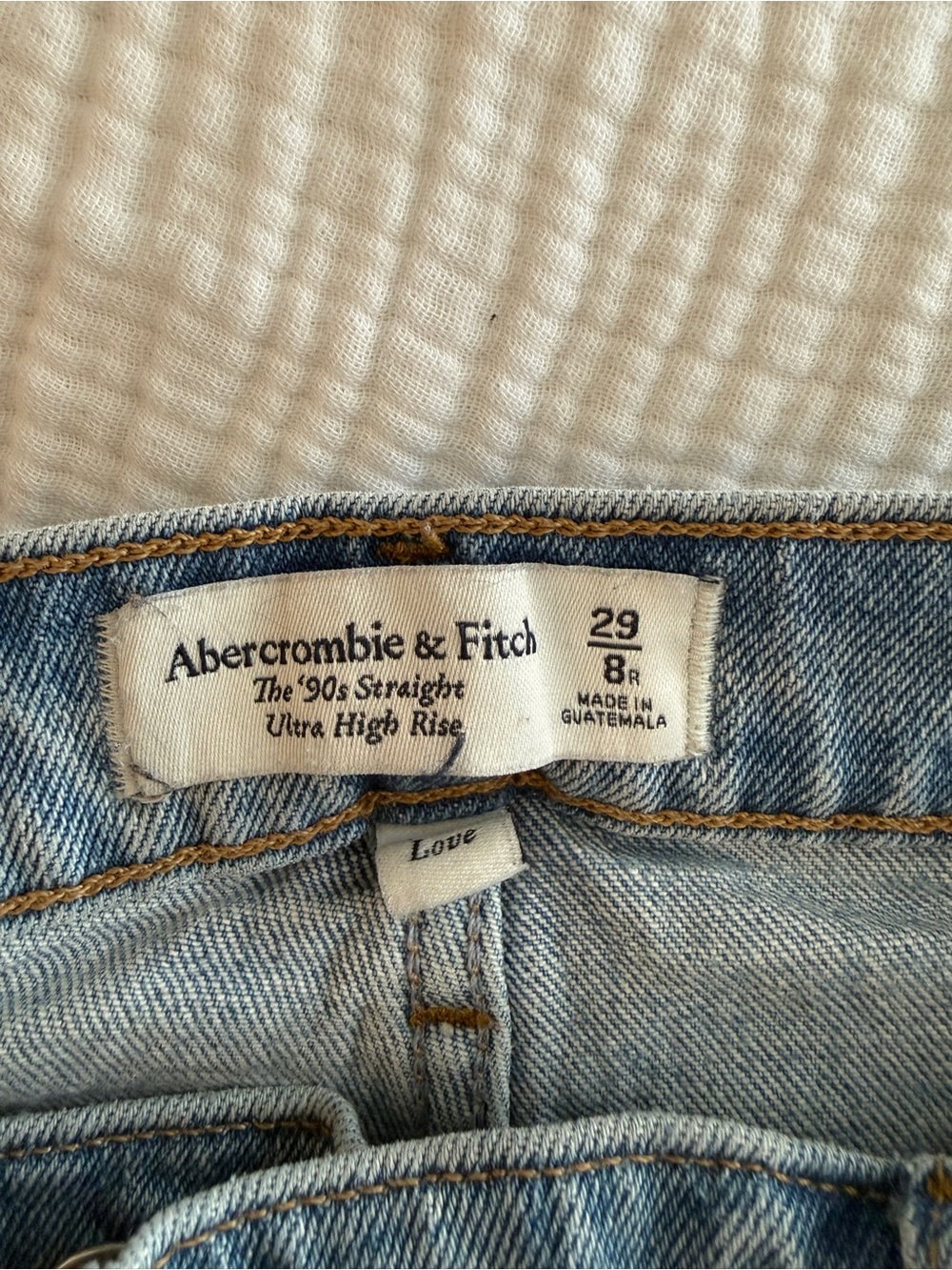 Abercrombie & Fitch Light Blue '90s Straight Ultra High Rise Jeans